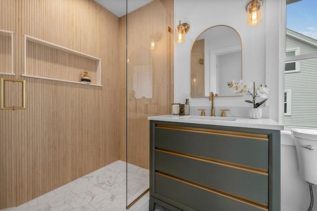 30A Emerald Rd Unit A, Nahant, MA 01908 - bathroom with toilet, walk in shower, and vanity