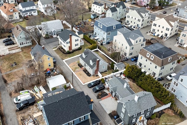 aerial view with a residential view