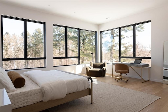 bedroom featuring baseboards and wood finished floors