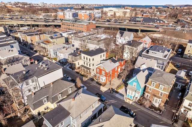 bird's eye view with a residential view