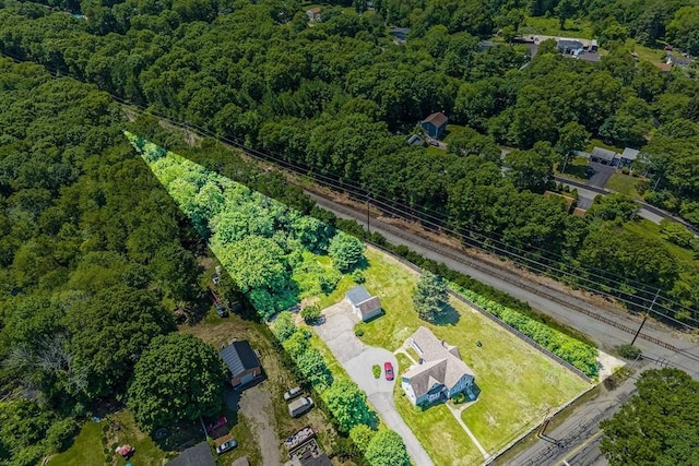 514 W Britannia St, Taunton, MA 02780 - aerial view of property and surrounding area with a heavily wooded area