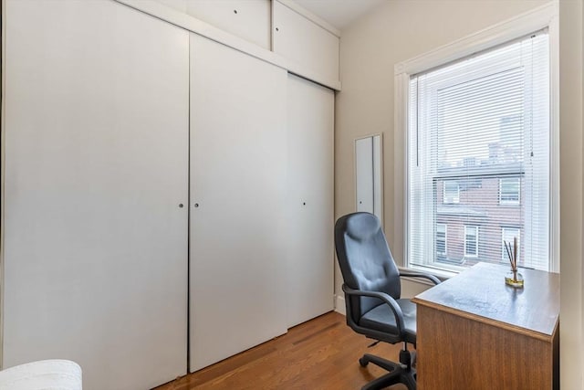 office featuring light hardwood / wood-style flooring