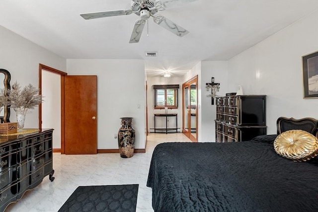 0 E Border Cir, Medford, MA 02155 - bedroom featuring ceiling fan and light marble finish floors