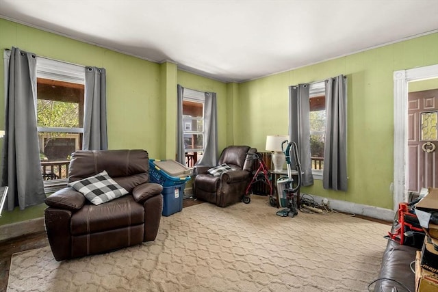 living area featuring plenty of natural light
