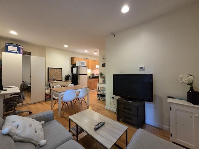 26 Unity St Unit 2, Boston, MA 02113 - living area featuring a desk, recessed lighting, light wood-type flooring, and baseboards