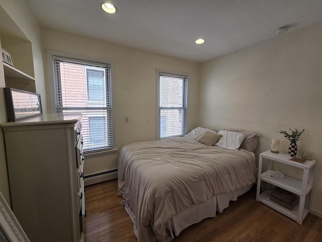 26 Unity St Unit 2, Boston, MA 02113 - bedroom with baseboard heating, wood finished floors, and recessed lighting