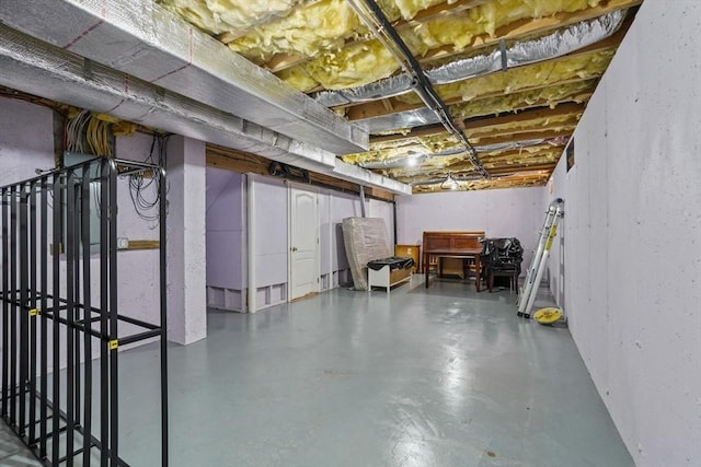 view of unfinished below grade area