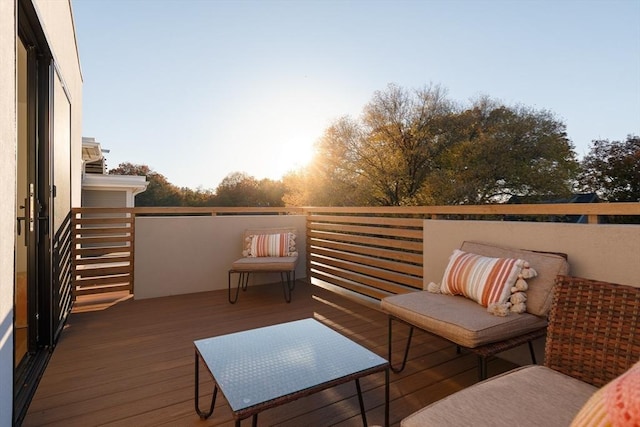 view of deck at dusk