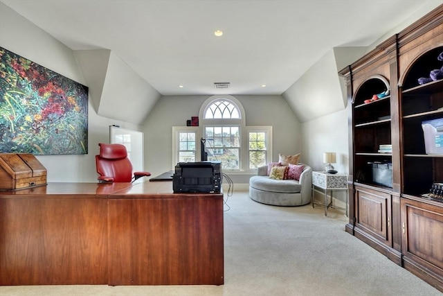 10 Sheffield Rd, Winchester, MA 01890 - office featuring carpet flooring, vaulted ceiling, and recessed lighting