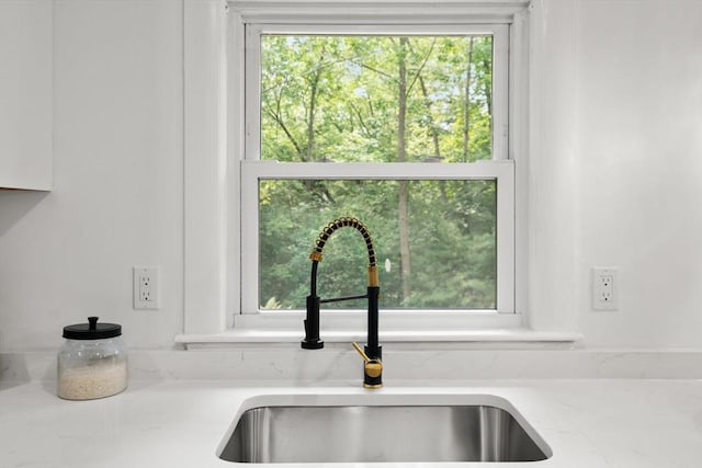 379 Dedham Ave, Needham, MA 02492 - kitchen view of a sink and light stone countertops
