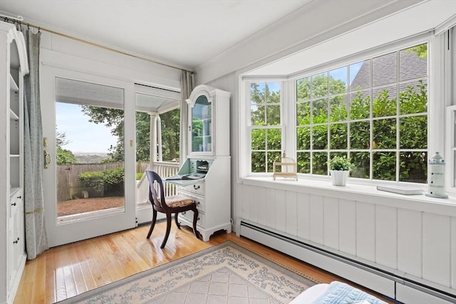 28 Pleasant View Rd, Arlington, MA 02476 - sunroom with a baseboard heating unit
