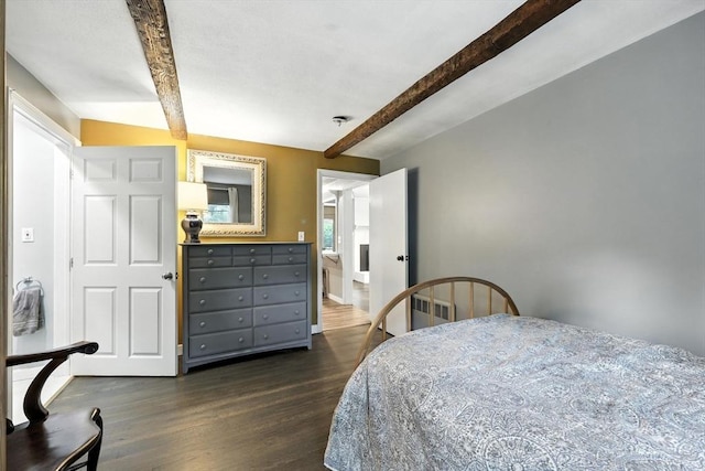 149 N Main St, South Hadley, MA 01075 - bedroom featuring beamed ceiling and dark wood-type flooring