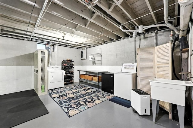 149 N Main St, South Hadley, MA 01075 - unfinished below grade area featuring independent washer and dryer