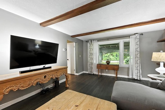149 N Main St, South Hadley, MA 01075 - living room with beam ceiling and dark wood-type flooring