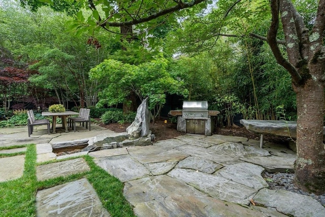 view of patio with grilling area