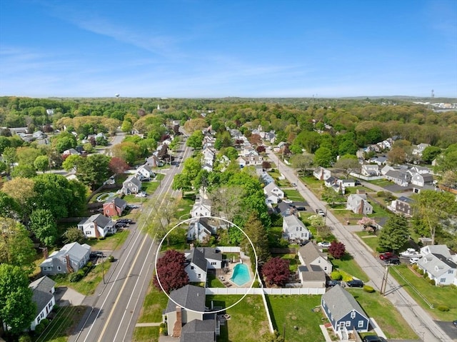 aerial view featuring a residential view