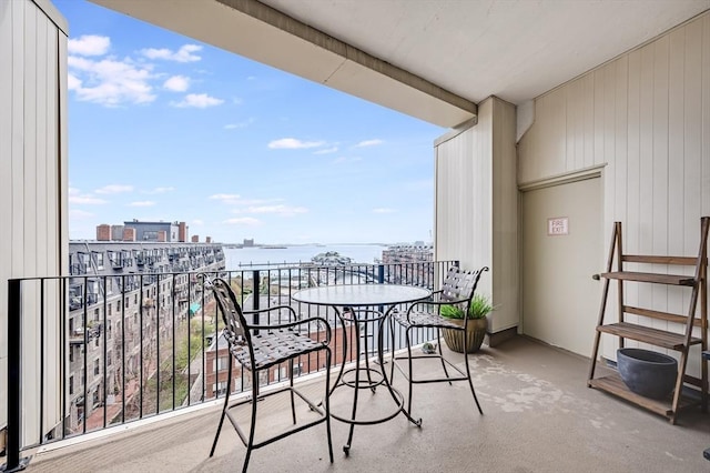 balcony with a water view