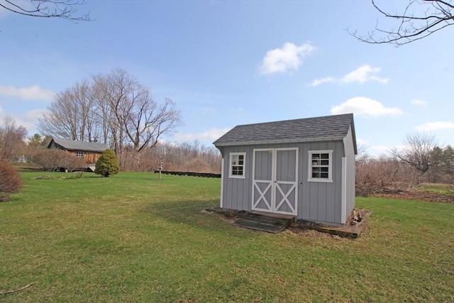 view of shed