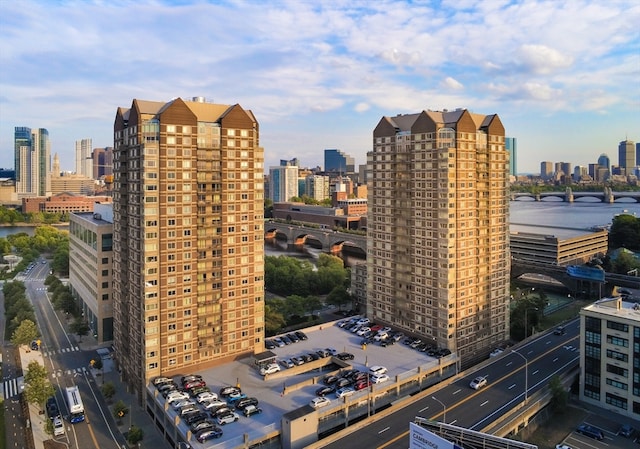 property's view of city with a water view