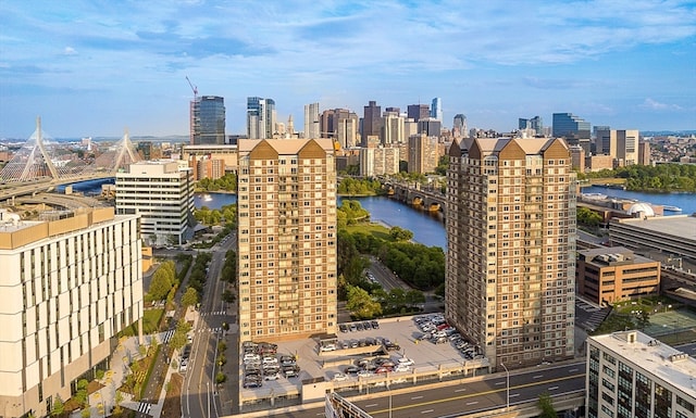 property's view of city with a water view