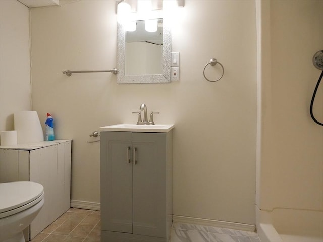 347 Lexington St, Woburn, MA 01801 - full bath featuring toilet, a shower, vanity, and baseboards