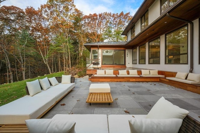 view of patio / terrace featuring an outdoor living space