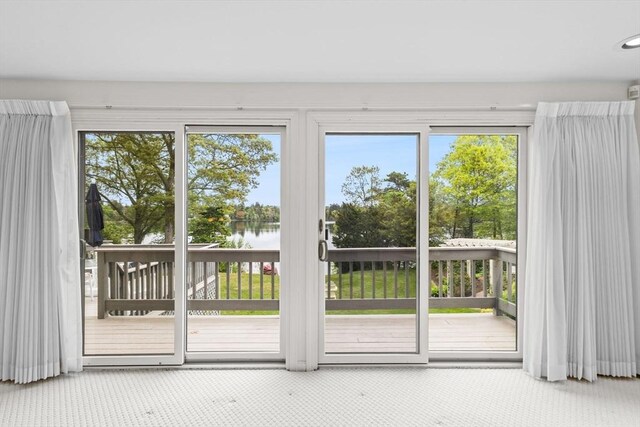 376 Flint St, Barnstable, MA 02648 - doorway to outside with a water view