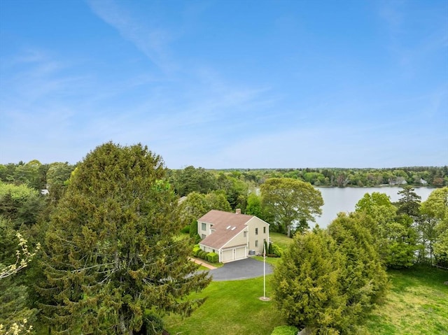 376 Flint St, Barnstable, MA 02648 - view of subject property with a nearby body of water and a heavily wooded area