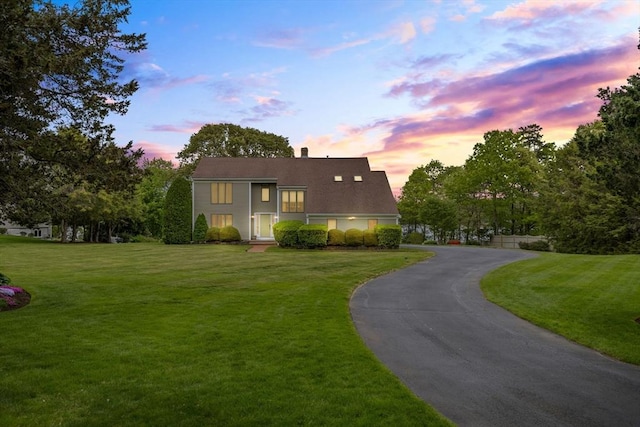 376 Flint St, Barnstable, MA 02648 - view of property with a front yard and a chimney
