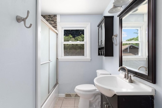 25 Watson St, Seekonk, MA 02771 - full bathroom with vanity, tile patterned floors, toilet, and baseboards
