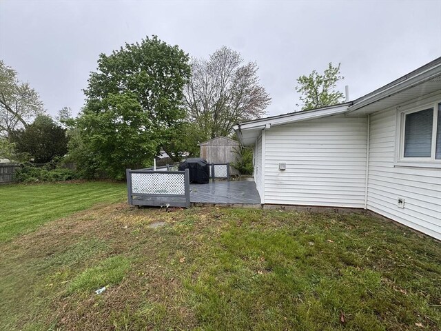 11 Marie Ave, Brockton, MA 02302 - view of green lawn featuring a wooden deck