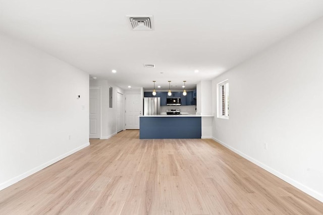 64 Willard St Unit 408, Quincy, MA 02169 - unfurnished living room with light wood-style flooring and recessed lighting