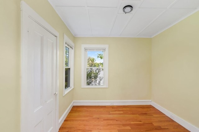 28 Sterling St, Weymouth, MA 02188 - spare room with light wood-type flooring, baseboards, and crown molding