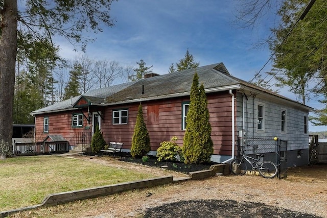192 Sherbert Rd, Ashburnham, MA 01430 - back of property with a lawn and a chimney