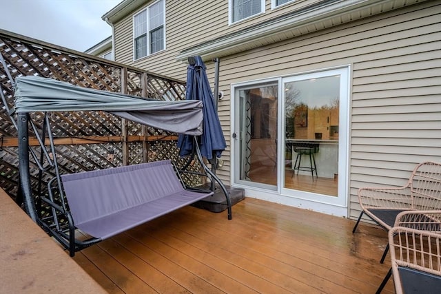 view of wooden deck