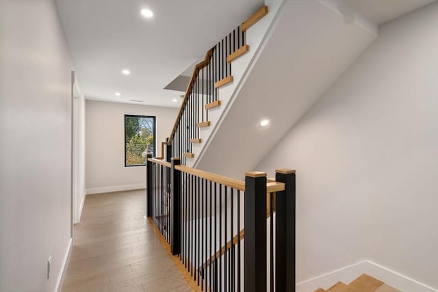 hall featuring light wood-type flooring