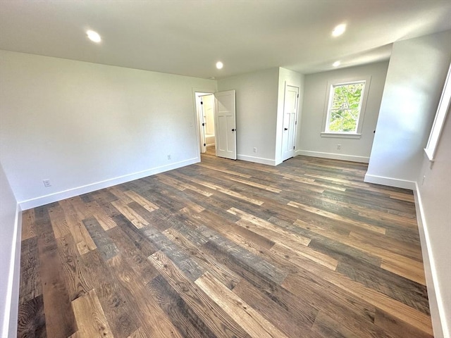90 Bald Mountain Rd, Bernardston, MA 01337 - empty room featuring dark wood-type flooring, baseboards, and recessed lighting