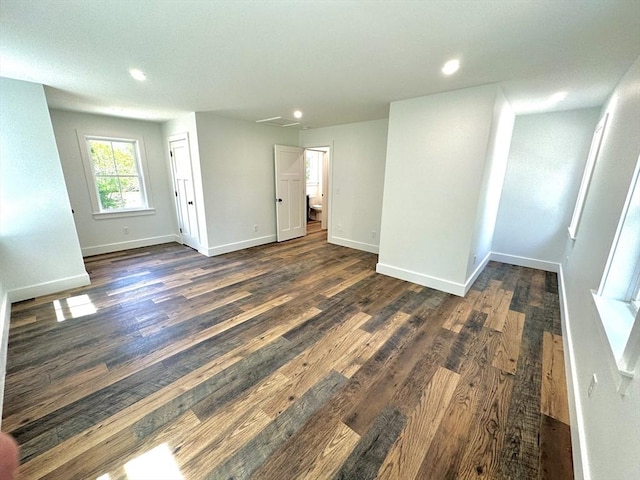 90 Bald Mountain Rd, Bernardston, MA 01337 - unfurnished room featuring dark wood-style flooring, baseboards, and recessed lighting