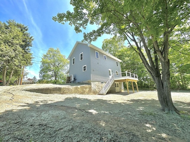 90 Bald Mountain Rd, Bernardston, MA 01337 - view of side of home featuring stairway and a wooden deck