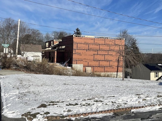 view of snow covered structure