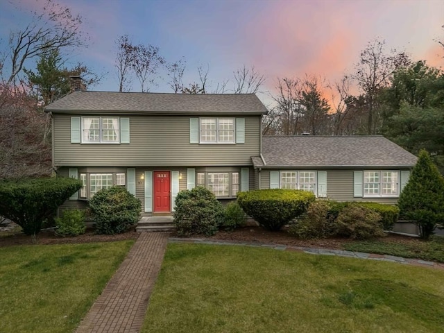 10 Mallard Rd, Acton, MA 01720 - view of front facade with a yard and a chimney