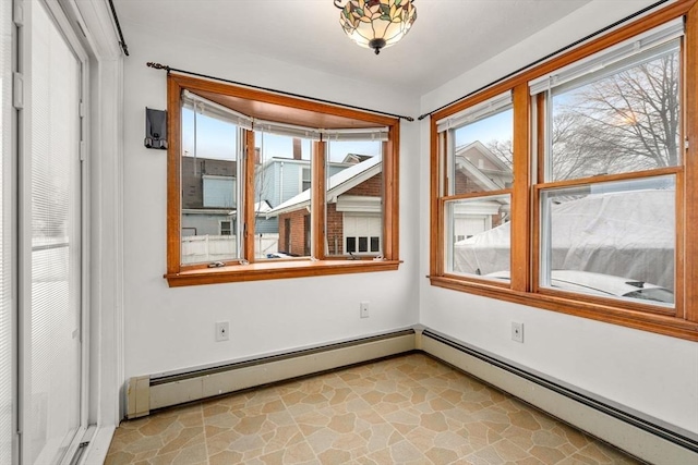 spare room with stone finish flooring