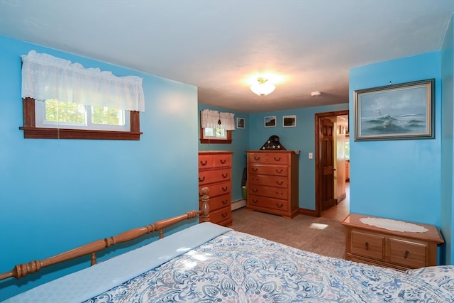 unfurnished bedroom featuring light carpet