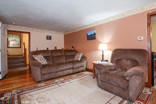 living room featuring hardwood / wood-style floors