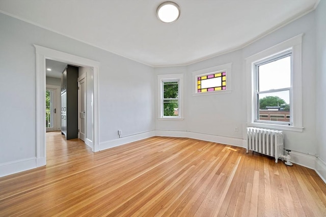 32 Gibson Unit 2, Boston, MA 02122 - unfurnished room with radiator heating unit, light wood-type flooring, plenty of natural light, and crown molding