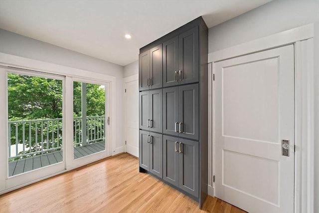 32 Gibson Unit 2, Boston, MA 02122 - doorway with light wood-type flooring and recessed lighting