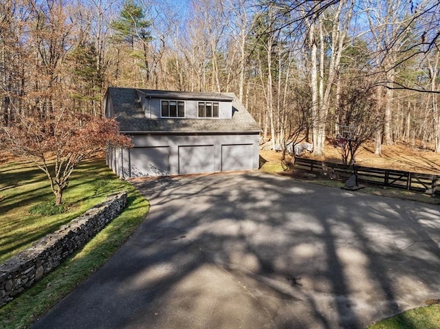 exterior space featuring a garage