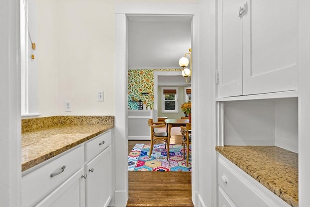 interior space with wood finished floors