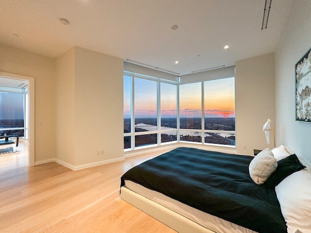 bedroom featuring light hardwood / wood-style floors