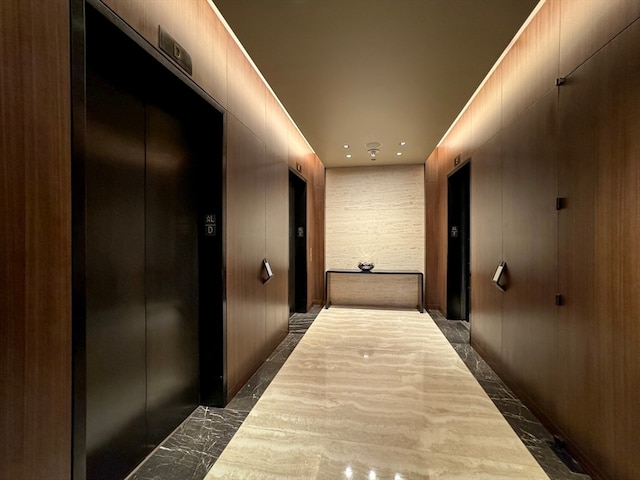 hallway with elevator